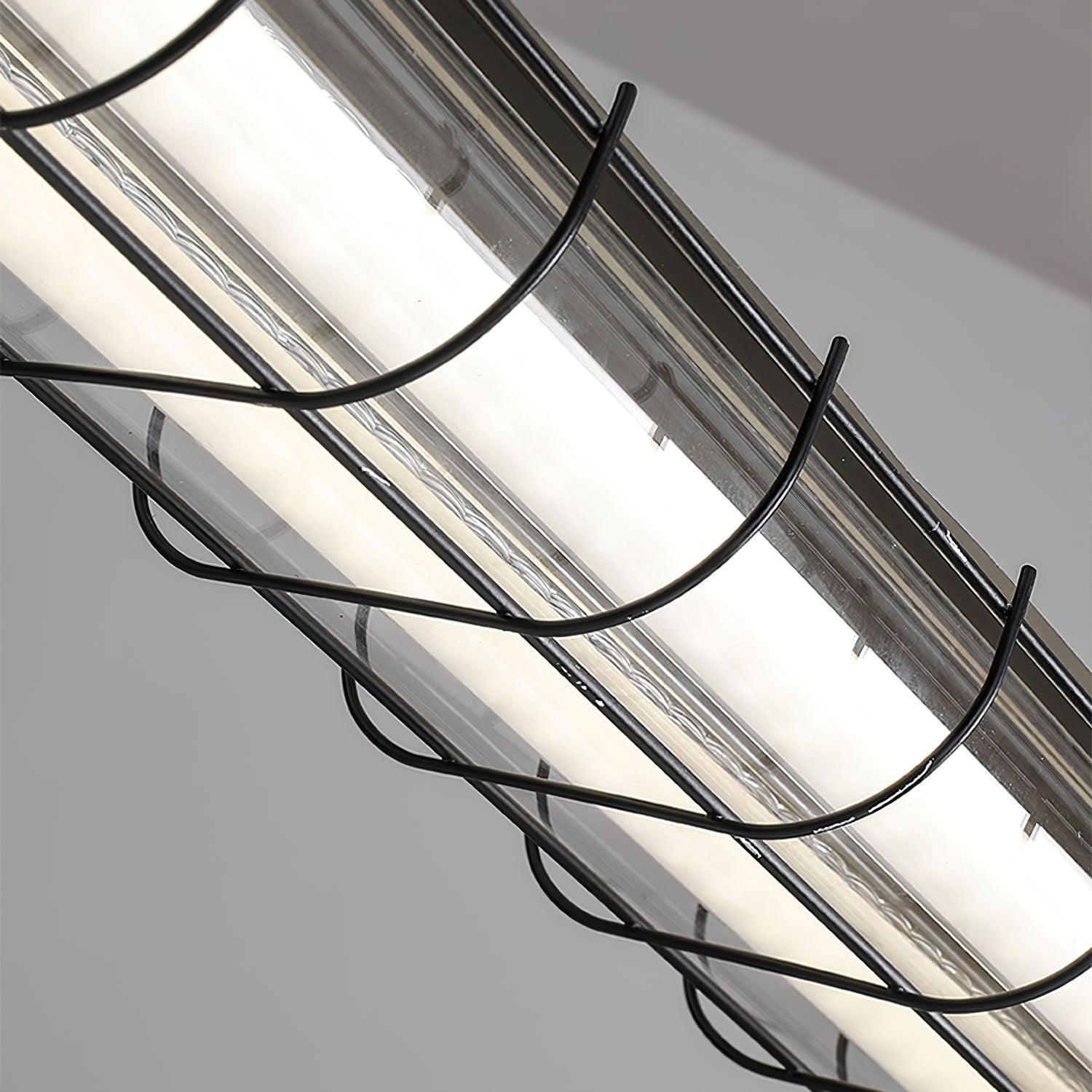 Handmade Artisan Glass Linear Chandelier - Modern Crystal Pendant Light for Dining Room, Living Room & Bedroom Decor