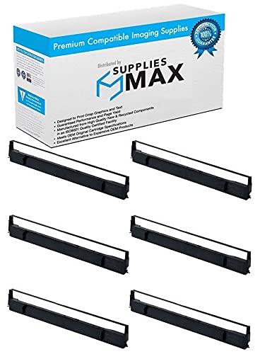 AMT 213/214D/234/244D/294/344D Compatible Black Printer Ribbons - 6 Pack (SP244-12) - Perfect for Office Printing, Shipping Labels & Receipts