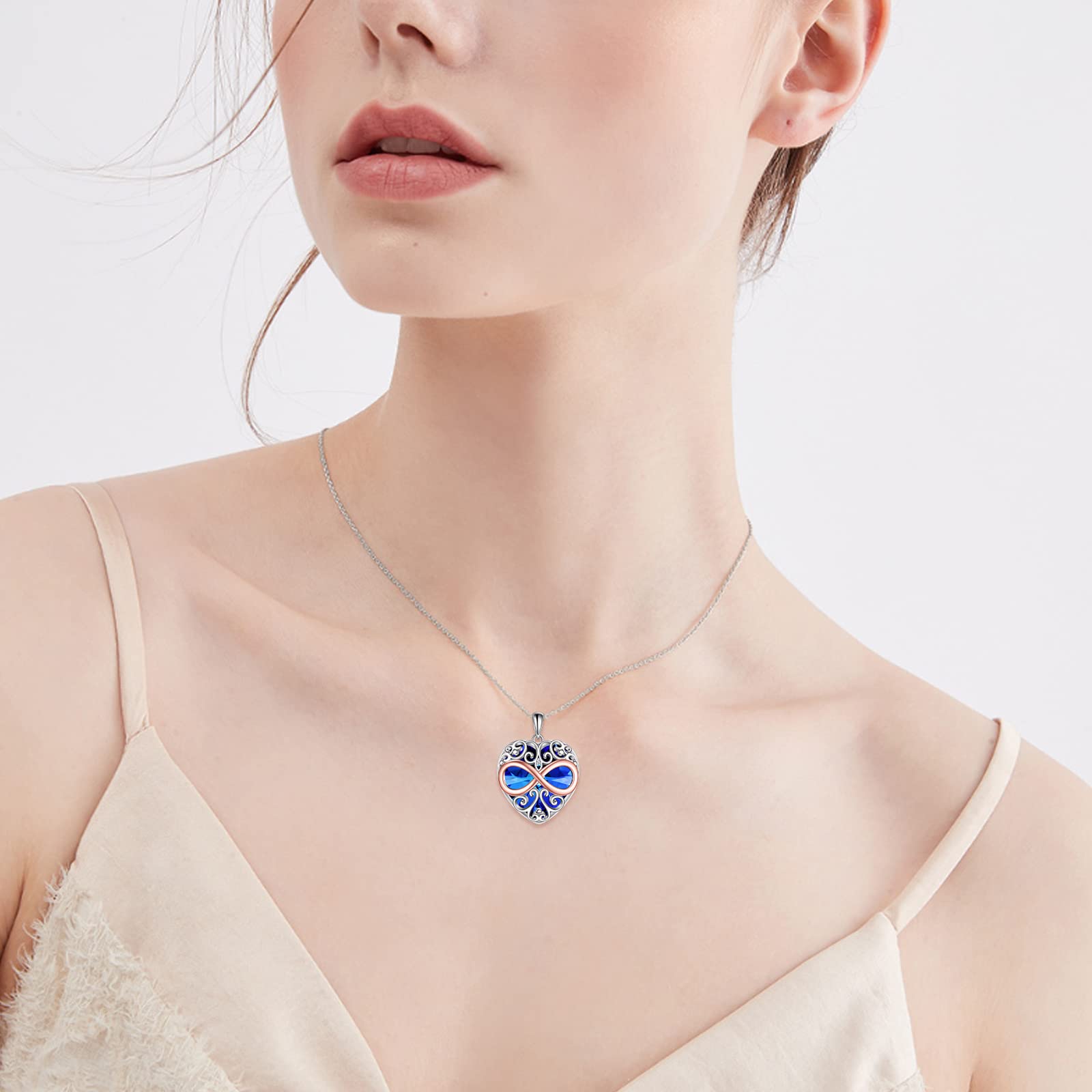 YFN Sterling Silver Heart Necklace for Women - Elegant Jewelry Gift for Mom, Wife, Daughter | Perfect for Birthday, Anniversary & Valentine's Day | Everyday Wear & Special Occasions