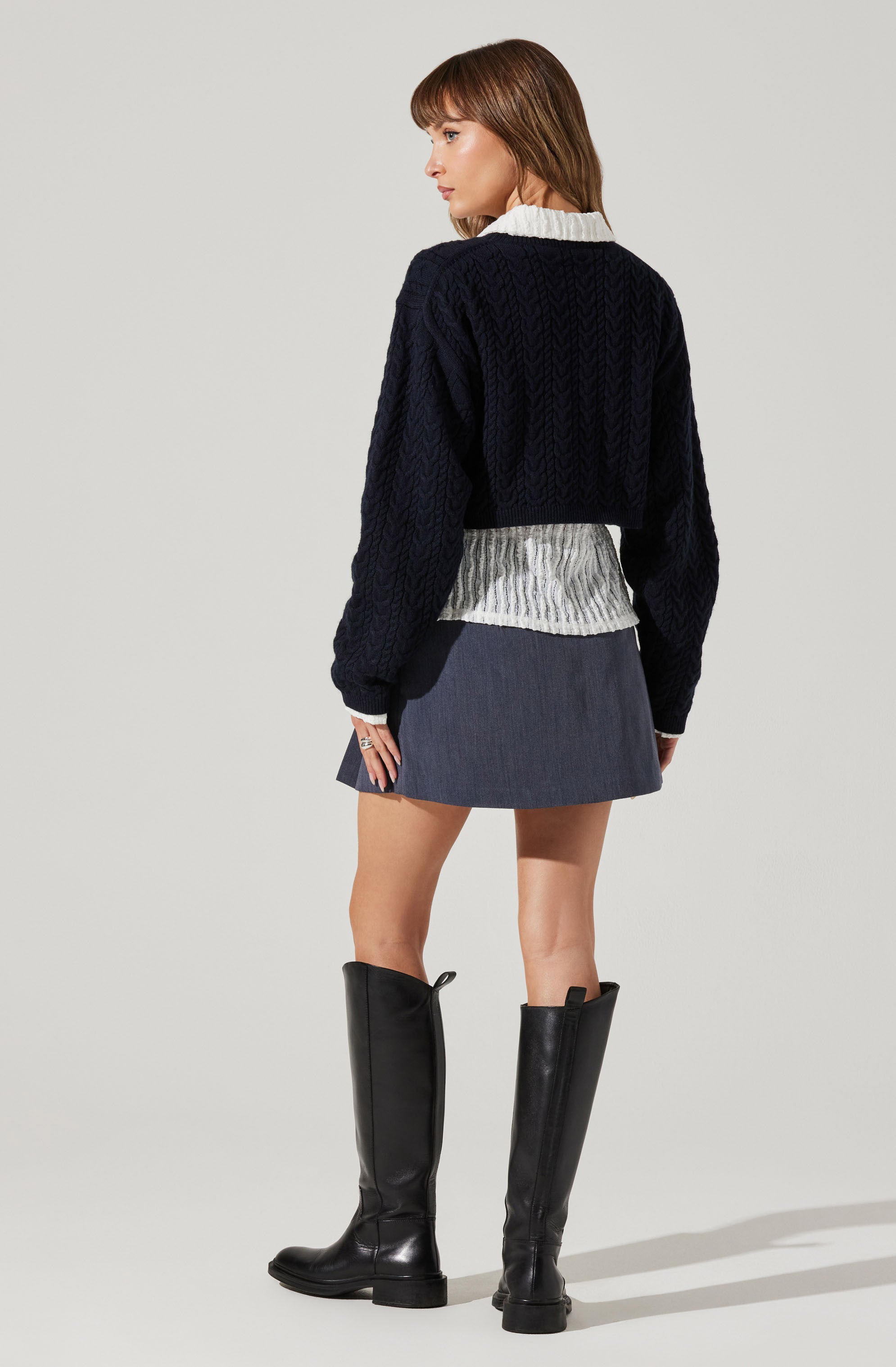 Jorah Cropped Cable Knit Sweater for Women - Soft Winter Pullover with Chunky Knit Design - Perfect for Casual Outfits, Date Nights & Holiday Gatherings