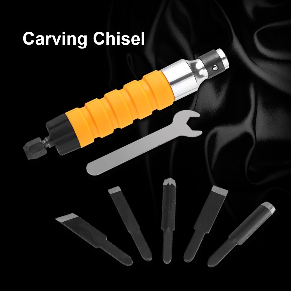 Electric Drill Wood Chisel Carving Tool with Flexible Shaft - Woodworking Chisel Set for Carving, Carpentry, Sculpting & Crafts | Perfect for DIY Projects, Furniture Making & Art Creations