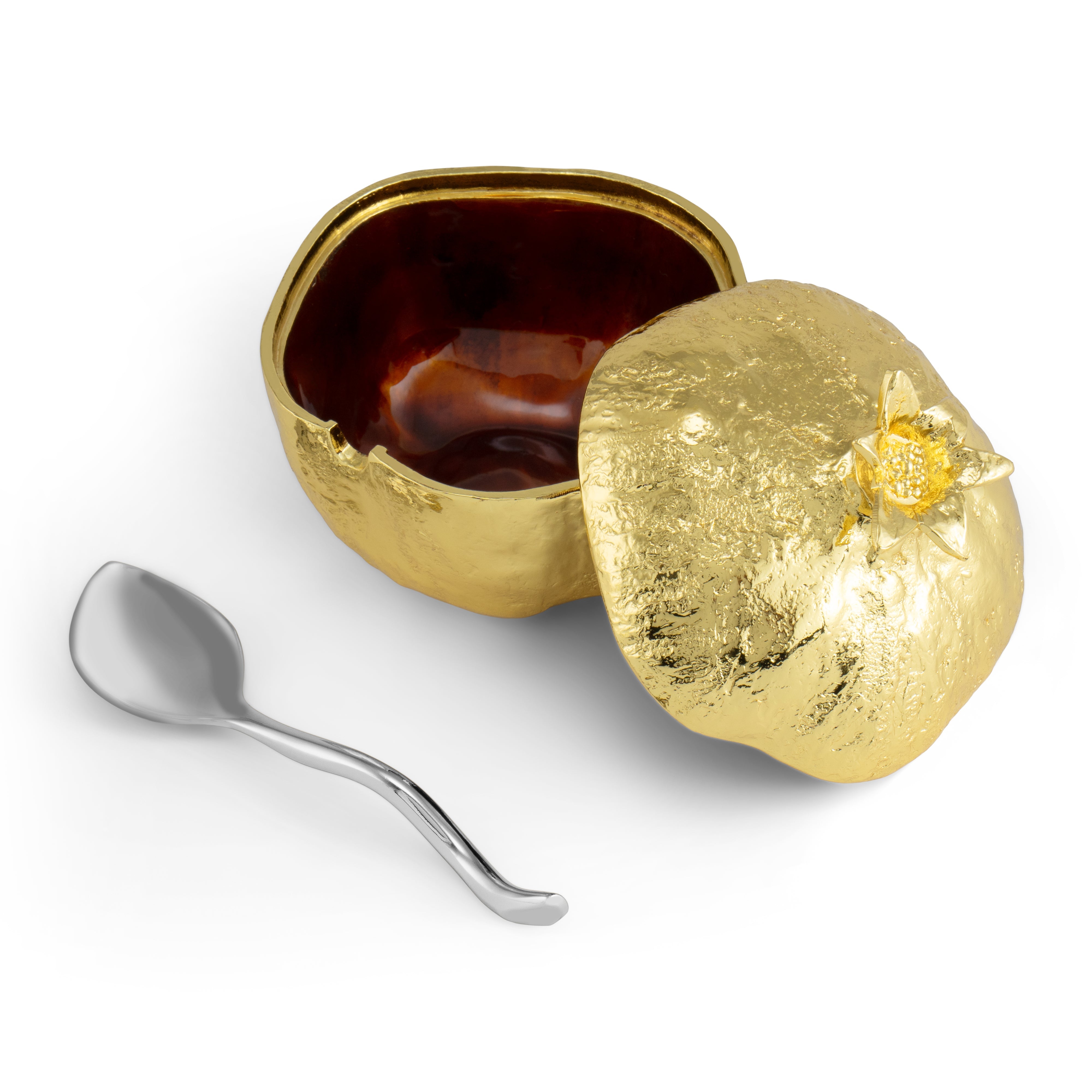 Organic Pomegranate Mini Pot with Spoon - Perfect for Breakfast, Snacks & Gifts - BPA-Free & Eco-Friendly