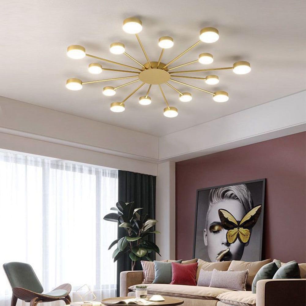 16-LED Head Dandelion Chandelier - Modern Ceiling Light Fixture for Dining Room, Restaurant, Living Room & Bedroom - Romantic Ambiance Lighting for Weddings & Home Decor
