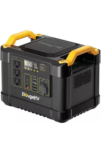 BougeRV 1100Wh Portable Power Station with 1000W Output - Solar Generator for Camping, RV, Outdoor Adventures & Emergency Backup Power