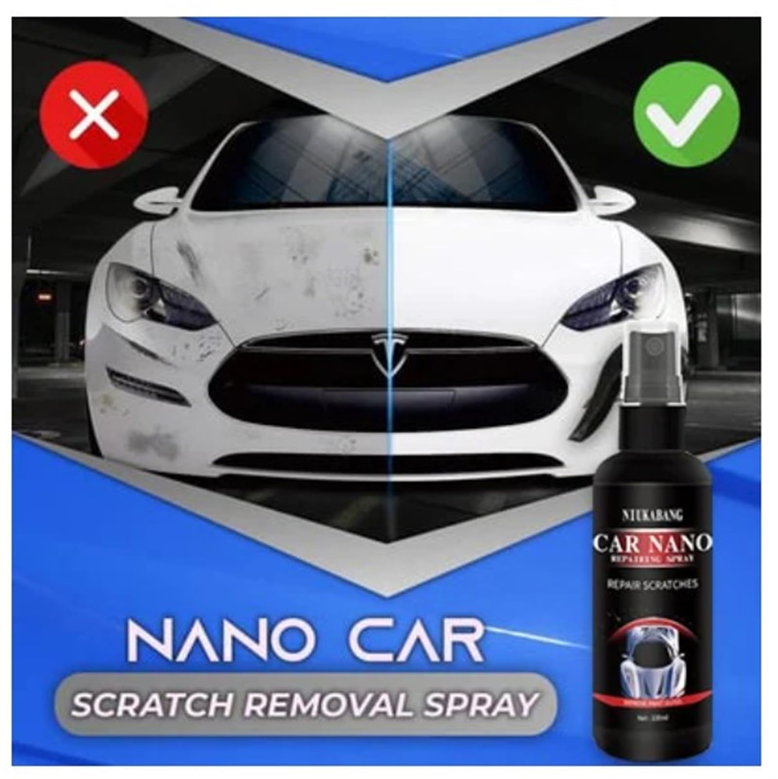 Nurafix Nano Car Scratch Remover Spray - 2pcs 50ml for Car Paint Repair