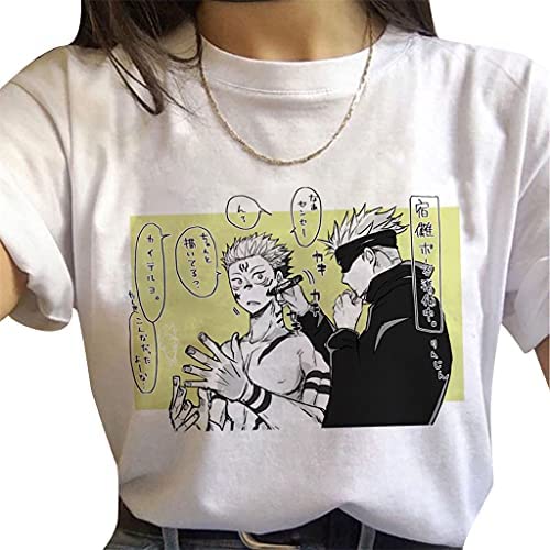 Jujutsu Kaisen Anime T-Shirt for Women - Satoru Gojo, Itadori Yuji, Fushiguro Megumi & Nobara Graphic Tee | Casual Wear, Cosplay & Anime Convention Outfit