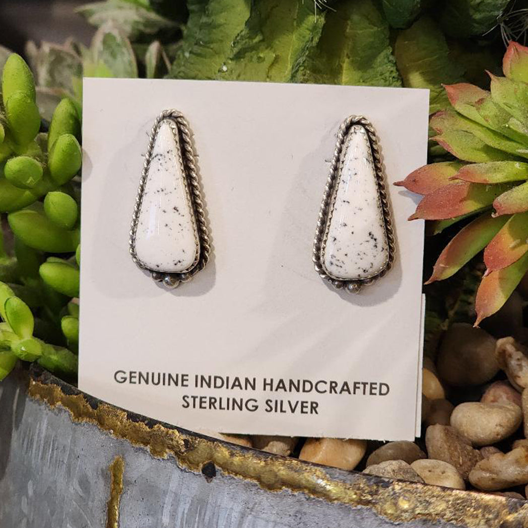 Kieta White Buffalo Stud Earrings for Women - Dainty CZ Crystal Hoop Earrings - Hypoallergenic Stainless Steel Jewelry Gift for Her - Perfect for Casual Wear, Office & Date Night
