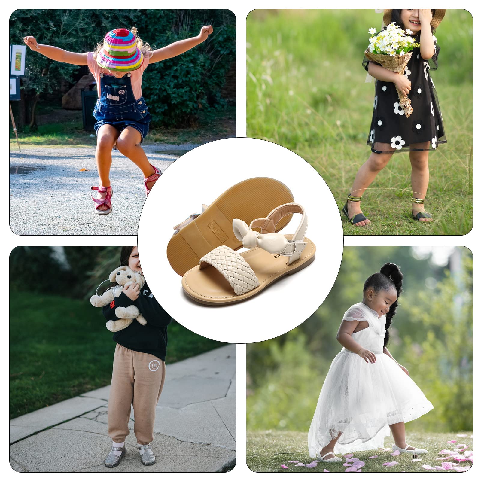 SEAUR Girls & Boys Toddler Sandals - Soft PU Leather Summer Flat Sandals for Kids - Perfect for Outdoor Play, Beach & Casual Wear