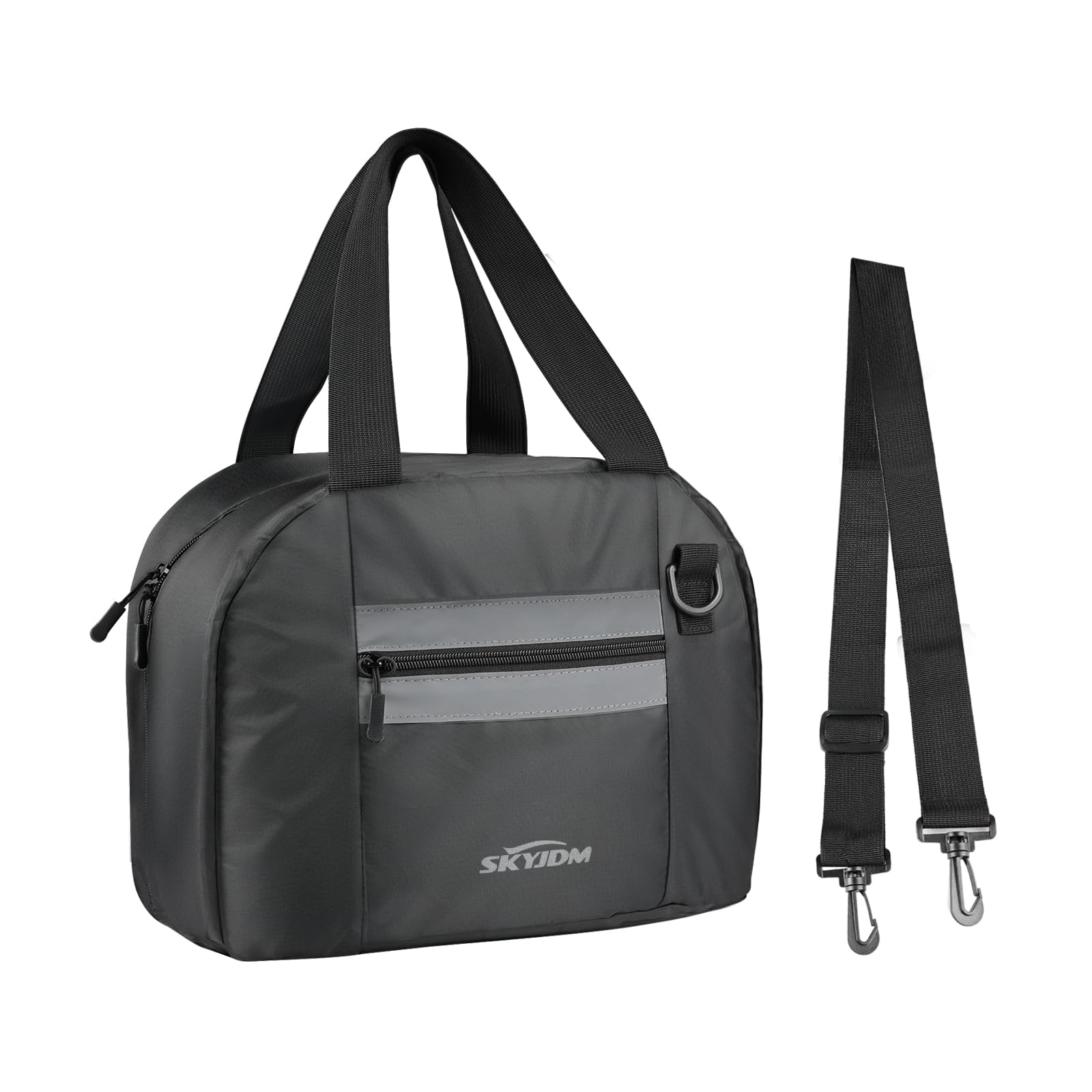 Waterproof Motorcycle Helmet Storage Bag with Pockets & Adjustable Strap - Soft Rubber Zipper & Reflective Strip - Compact Powersports Gear Organizer for Riding, Travel & Motorcycle Storage