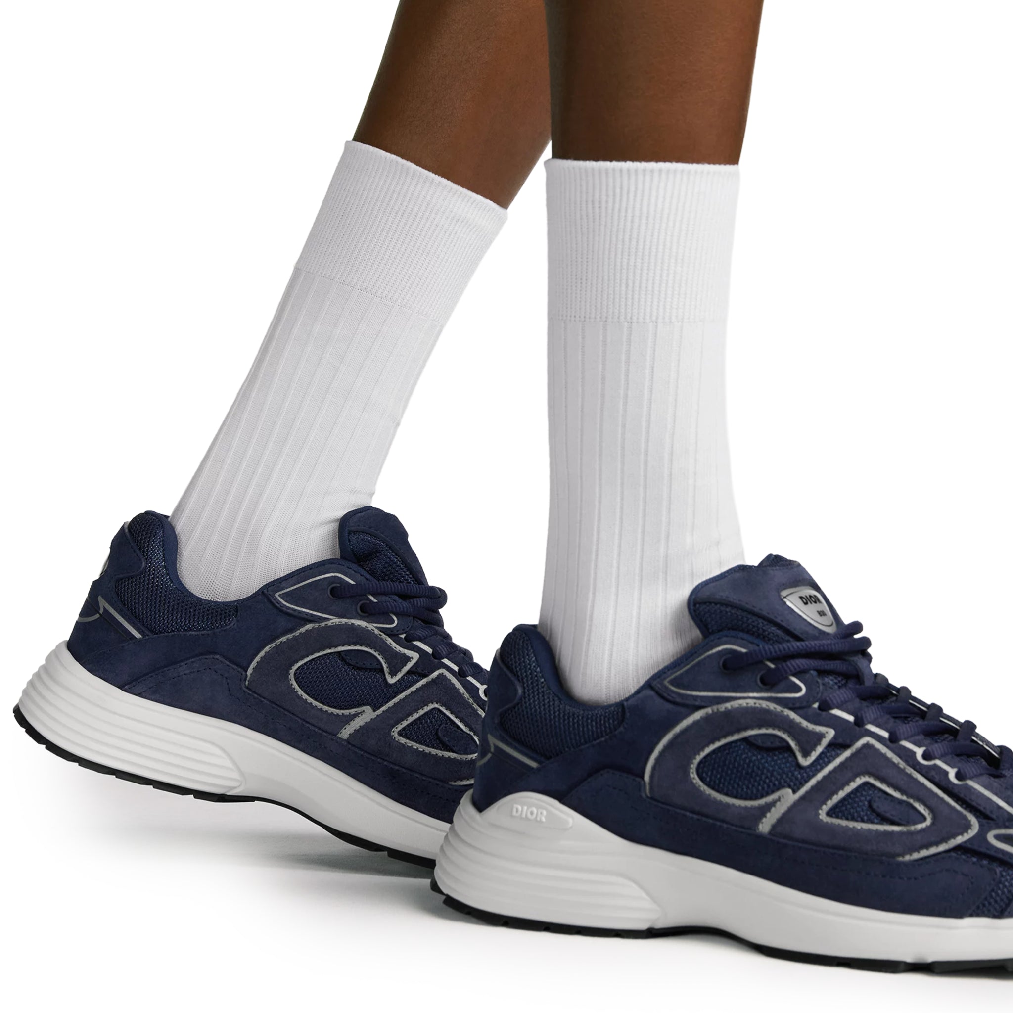 Dior B30 Countdown Sneakers - Navy Blue Mesh & Suede Men's Fashion Trainers for Casual Wear & Street Style