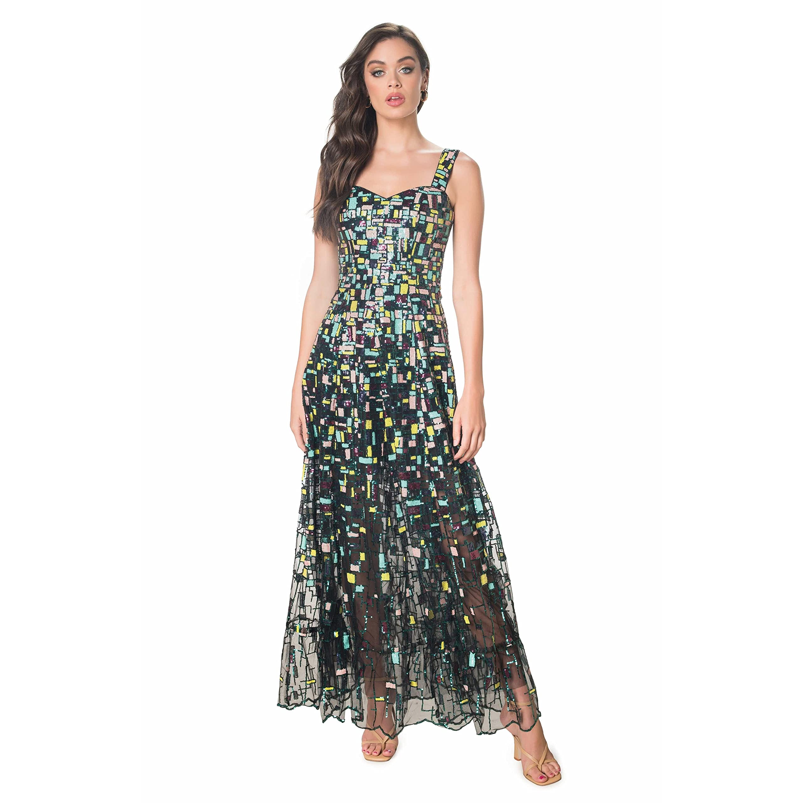 Dress the Population Women's Anabel Sweetheart Bustier Maxi Dress - Elegant Formal Gown for Weddings, Prom & Evening Events