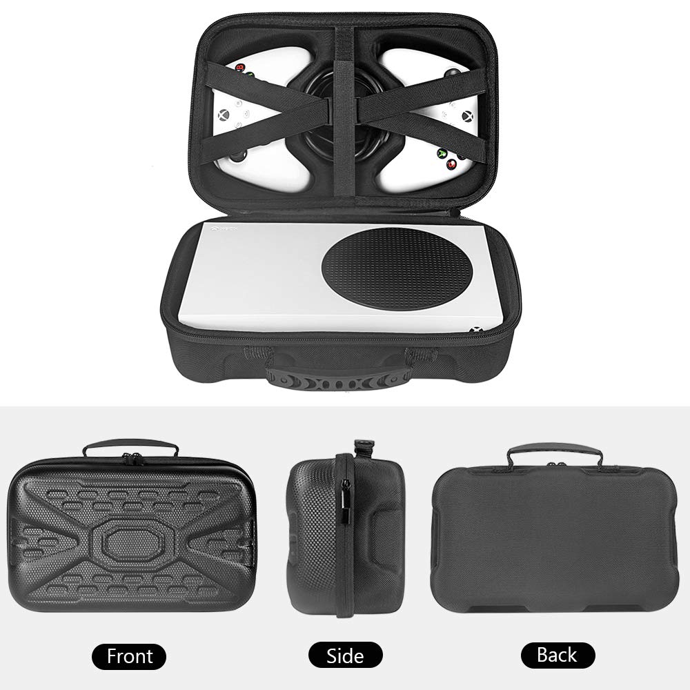 Seracle Travel Storage Bag for Xbox Series S Console & Wireless Controller - Protective Carrying Case with Beauty Case - Perfect for Gaming, Travel & Storage - Black