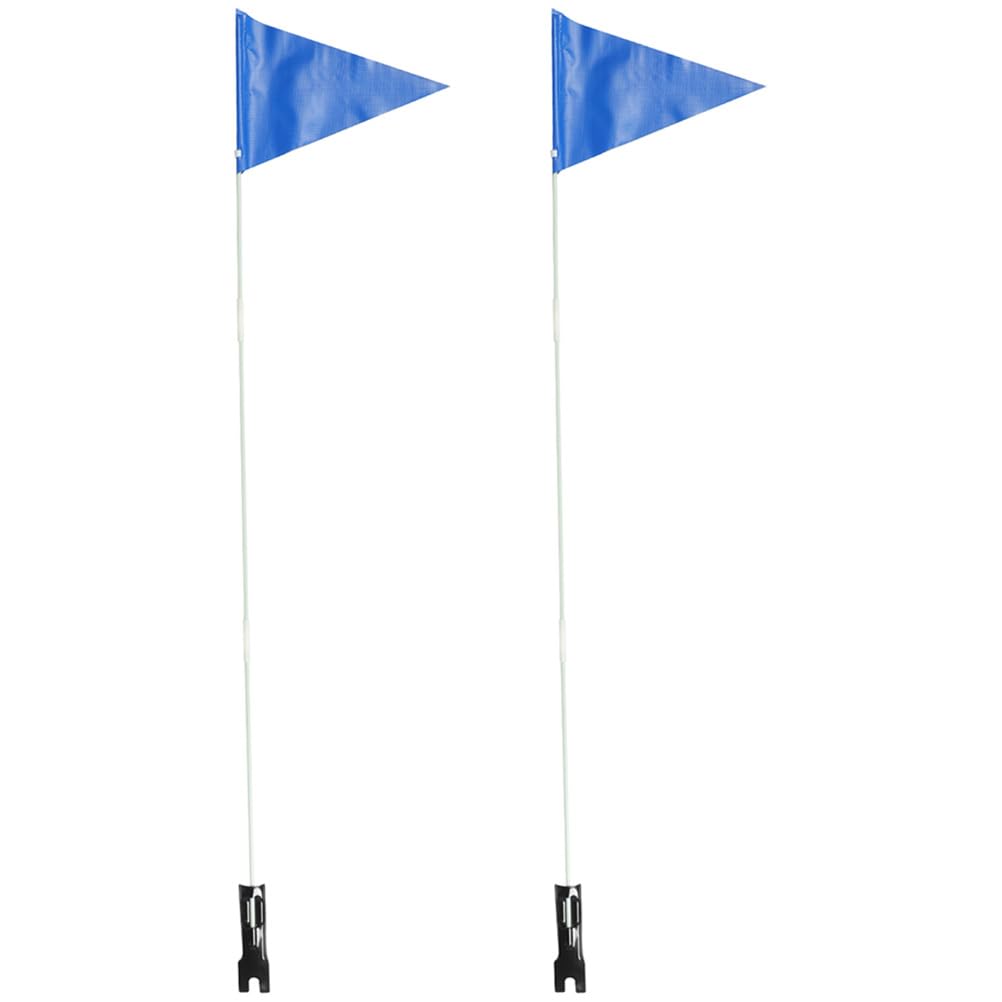LUOZZY 2 Pack Bike Safety Flags - High Visibility Rear Cycling Warning Flags for Bicycles, Motorcycles & Strollers - Durable Bike Advertising Flags in Blue - Perfect for Road Safety, Group Rides & Outdoor Events