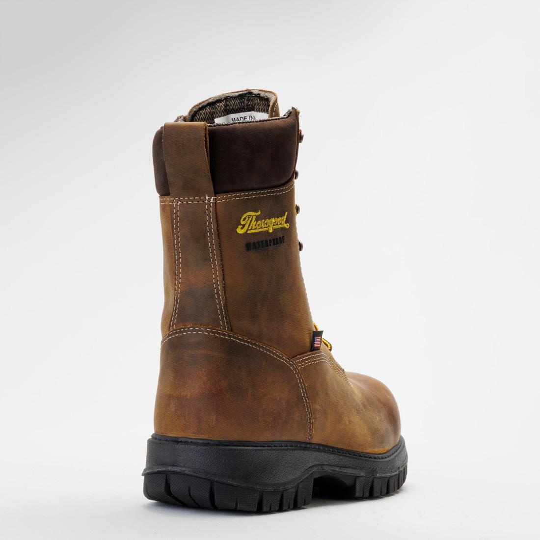 Genesis Series 8 Nano Toe Insulated Waterproof Work Boots - Chestnut Brown for Men - Perfect for Construction, Hiking & Winter Outdoor Activities