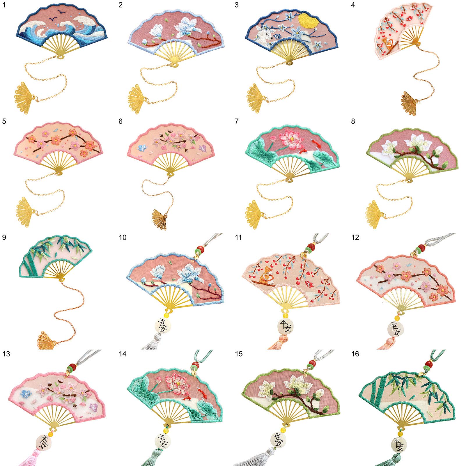 Beginner Embroidery Kits with Patterns - DIY Needlepoint Craft Set for Bookmarks & Car Hanging Accessories - Includes Pendant Ornaments (#6) - Perfect for Home Decor, Gifts & Relaxing Crafts