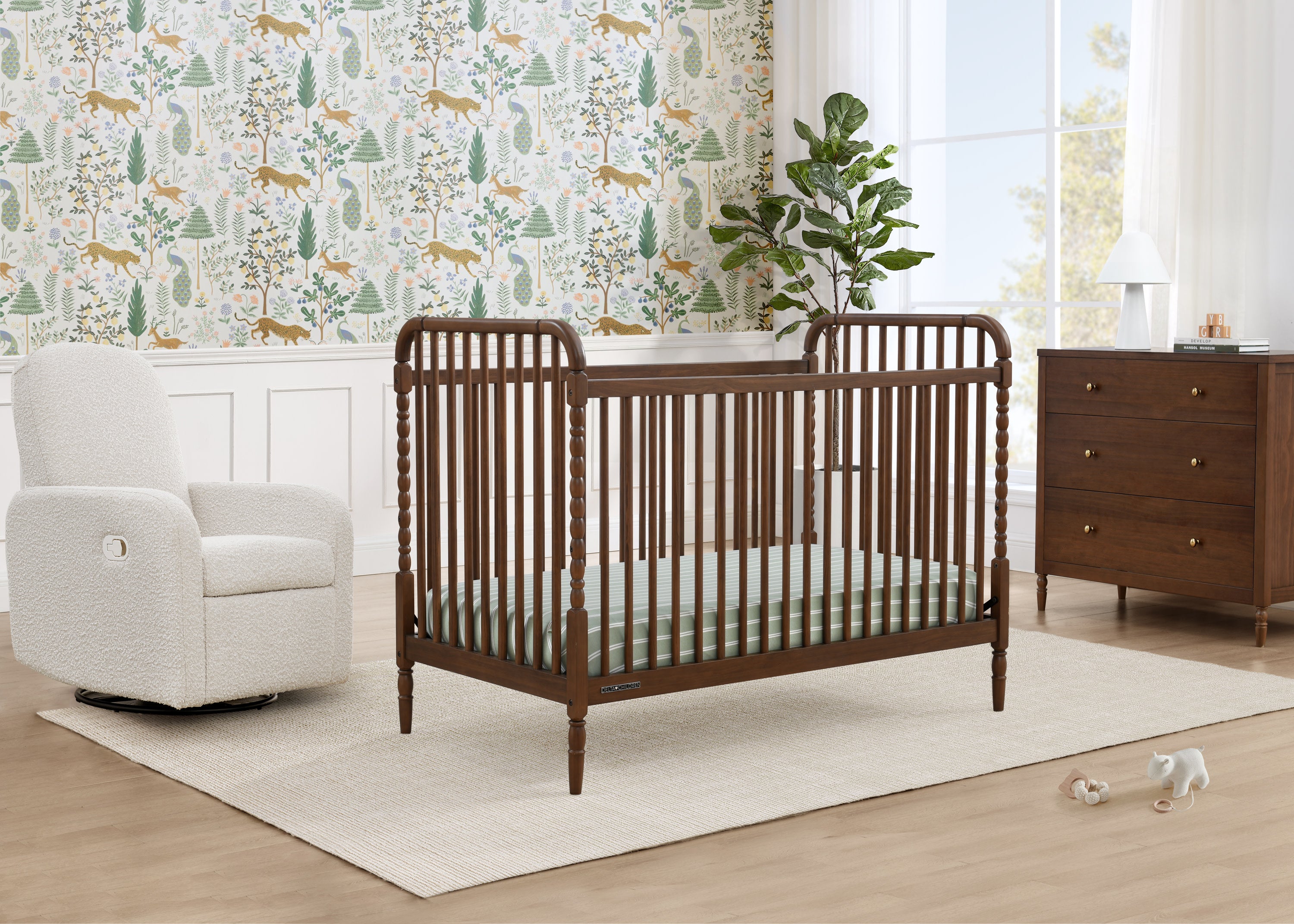 Serena 4-in-1 Convertible Baby Crib - White Nursery Furniture for Newborn to Toddler - Perfect for Bedroom, Daycare & Guest Room