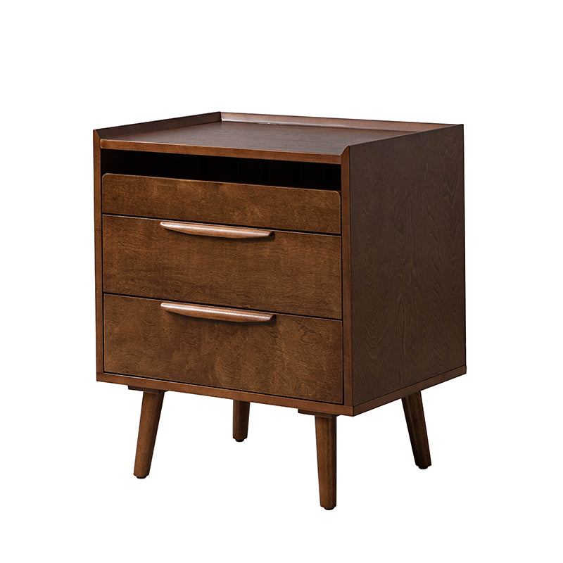 Janet 3-Drawer Nightstand with Optional Styles - Modern Bedside Table for Bedroom, Living Room & Office Storage