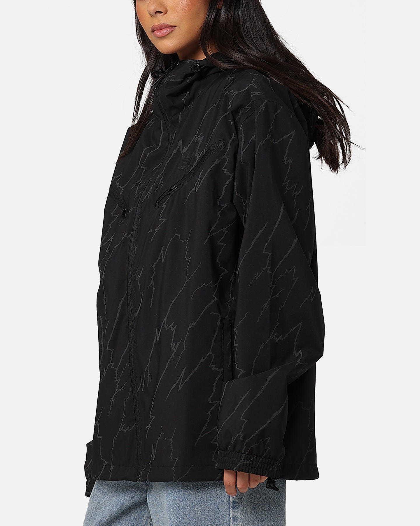 Adidas Lightning Windbreaker Jacket for Men & Women - Lightweight Water-Resistant Running Jacket - Black Windbreaker for Outdoor Sports, Jogging & Hiking