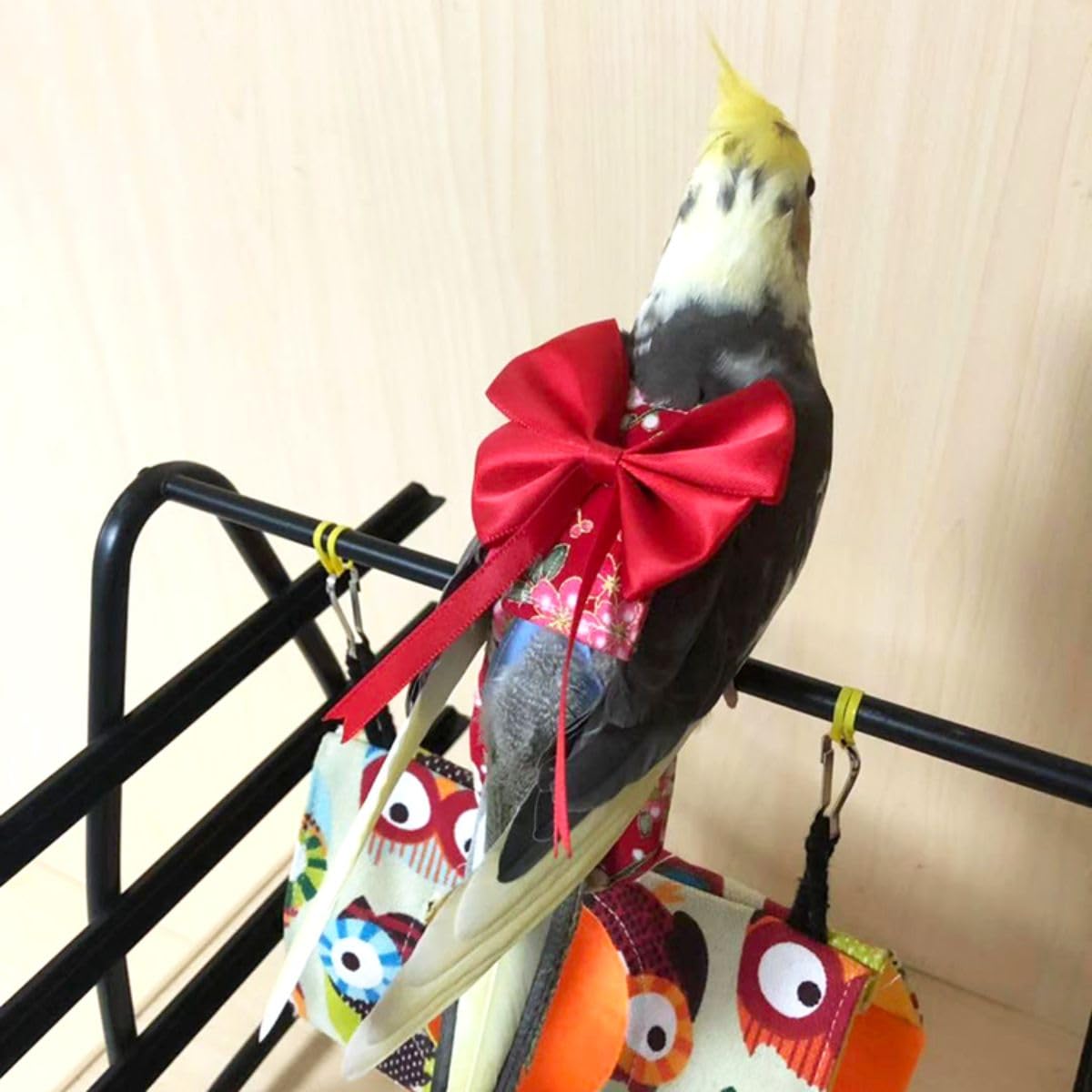 Bird Flight Suits with Diapers for Parrots - Quaker Parakeets & Cockatiels - Parrot Clothes in Almond A & Macaw Sizes | Perfect for Training, Travel & Indoor Play