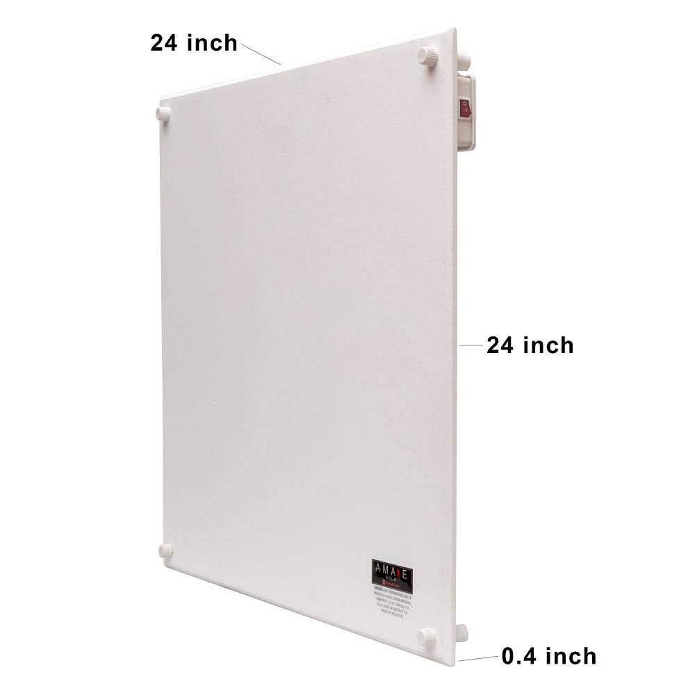 Amaze Heaters Solo 400W Convection Panel Heater - Energy Efficient Space Heater for Bedroom, Bathroom & Garage - Up to 150 sq ft Coverage - Paintable & Silent Electric Heater with Wall Mount Kit - Perfect for Home, Office and Small Spaces