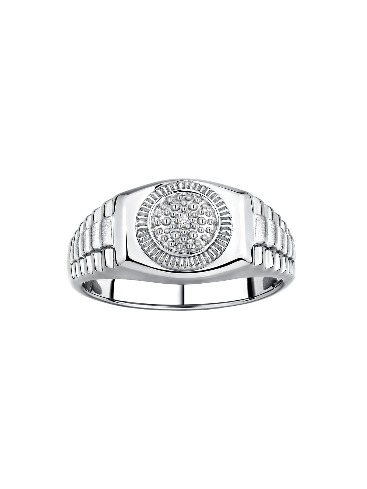 Rylos Ring Sterling Silver Diamond Ring for Men – Designer-Inspired Luxury Wedding Band, Sizes 6-13 – Perfect for Engagement, Anniversary & Special Occasions