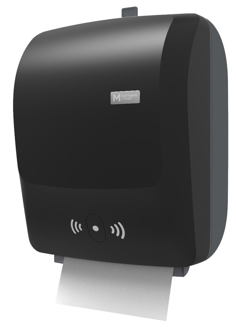 Automatic Cut Roll Feed Paper Towel Dispenser - Black | Hands-Free Kitchen & Bathroom Tissue Holder for Easy Cleanup
