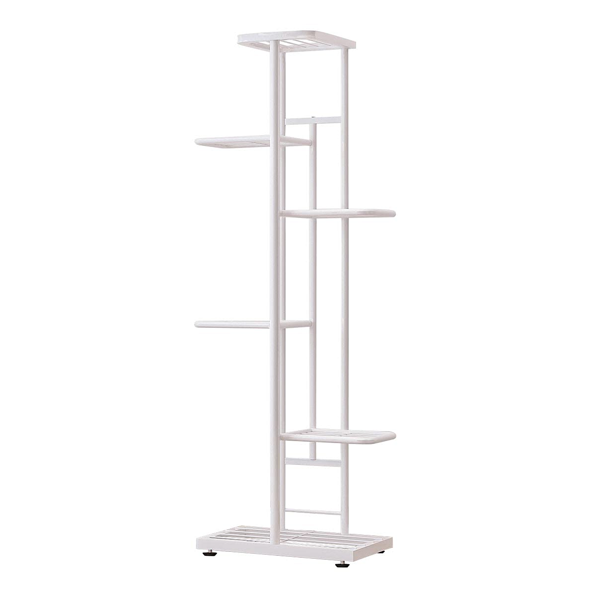 6 Tier Metal Plant Stand for Indoor & Outdoor Use - Sturdy Flower Pot Display Shelf for Garden, Patio, Balcony - White Planter Rack for Herbs, Succulents & Home Decor