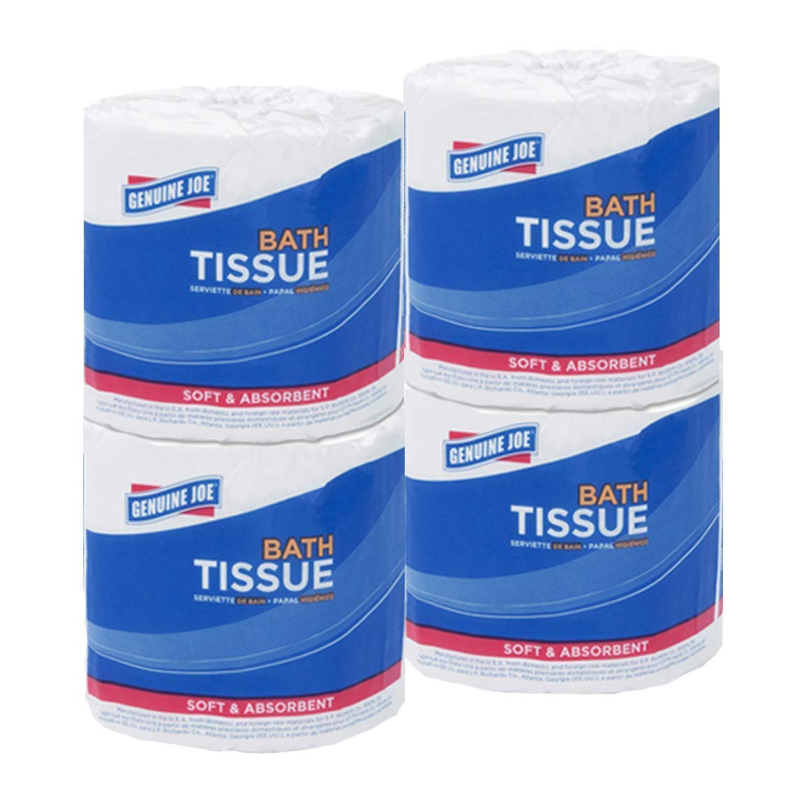 Genuine Joe Premium Embossed Roll Bath Tissue - Soft, Strong & Absorbent for Home, Office & Commercial Use