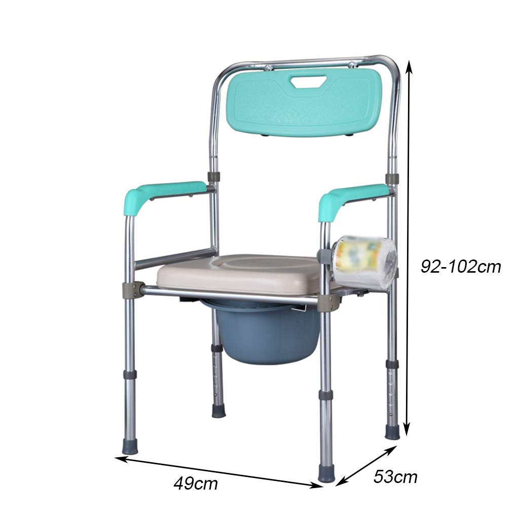 Lightweight Folding Commode Chair with Padded Seat & Splash Guard - Bariatric Toilet Seat & Shower Bench for Elderly - Portable Bathroom Safety Aid for Homecare & Mobility Support - Ideal for Seniors, Post-Surgery Recovery & Disabled Users