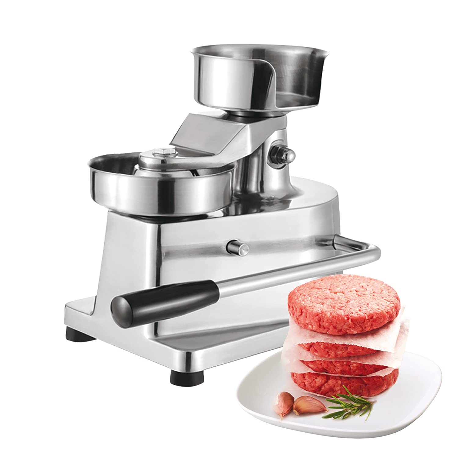 ALDKitchen Hamburger Patty Press - Heavy Duty Stainless Steel Burger Maker with 500 Free Parchment Papers | Perfect for BBQ, Cookouts & Home Kitchen Use