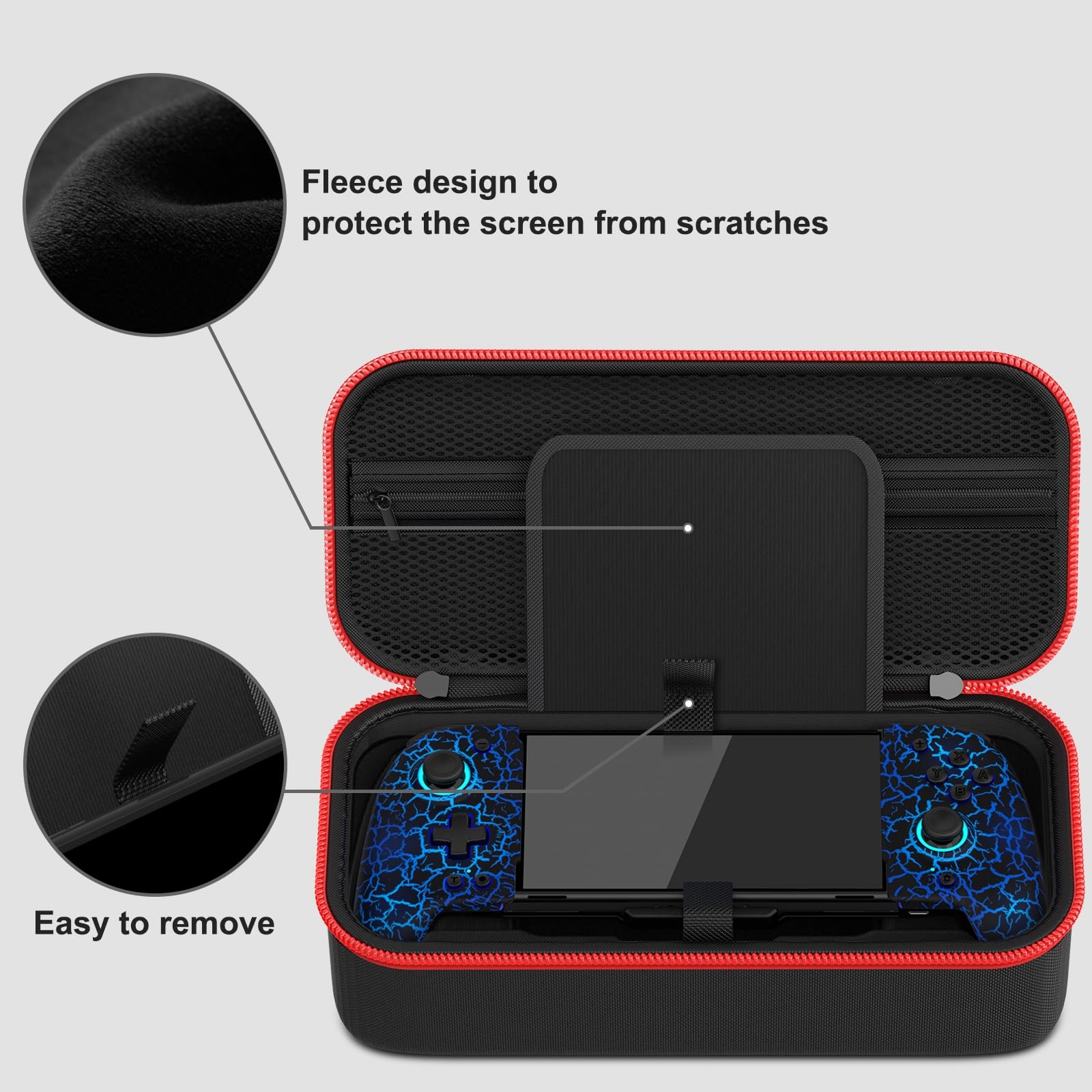Premium Custom Hard Shell Travel Case for JC200 & JC201 Switch Controllers - Protective Storage Organizer with Large Capacity for Nintendo Switch Console, AC Adapter, Headset & 10 Game Cards - Perfect for Gaming On-The-Go & Travel Protection