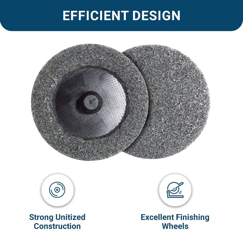 Benchmark Abrasives 2 Inch Sanding Discs - 10 Pack Quick Change Silicon Carbide Sanding Wheels for Drill & Die Grinder - Perfect for Surface Preparation, Paint Stripping, Metal Polishing & Wood Sanding - Grey Color