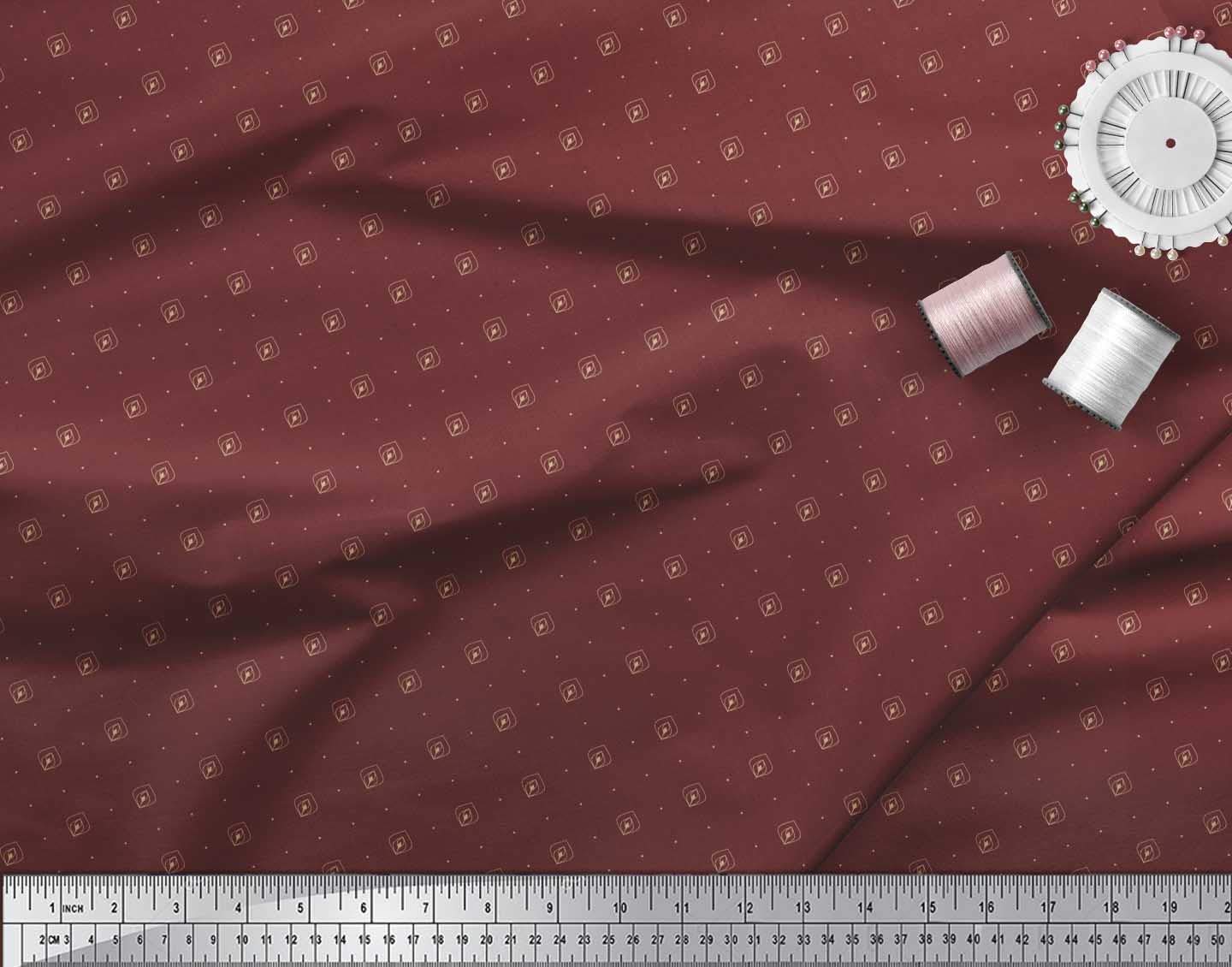 Soimoi Moss Georgette Brown Fabric by The Yard - 42 Inch Wide Printed Fabric with Geometric & Ogee Patterns - Contemporary Design for Dresses, Curtains & Home Decor