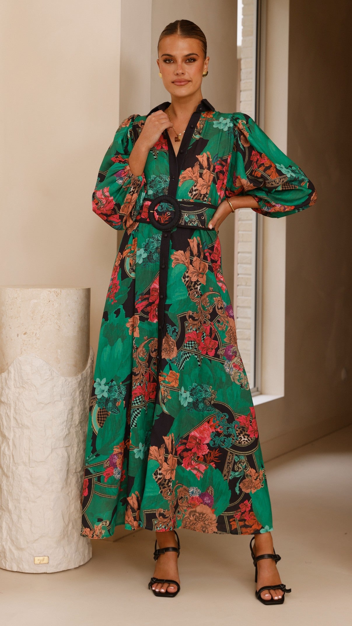 Lucinda Maxi Dress - Green | Flowy Long Summer Dress for Women | Perfect for Beach, Vacation & Casual Outings