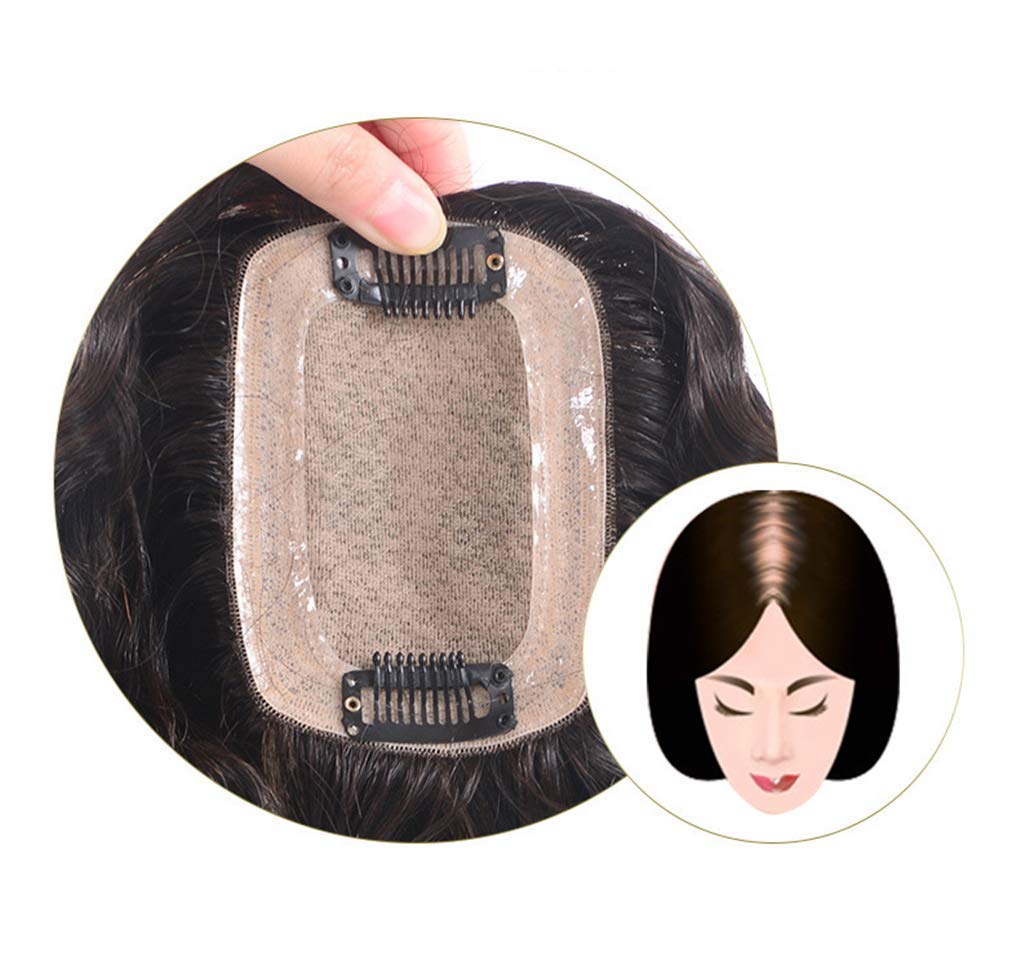 Gramercy Hair Silk Base Human Hair Clip-In Toppers for Women - Straight & Thin Hair Crown Extensions for Hair Loss | Perfect for Daily Wear, Styling & Volume Boost