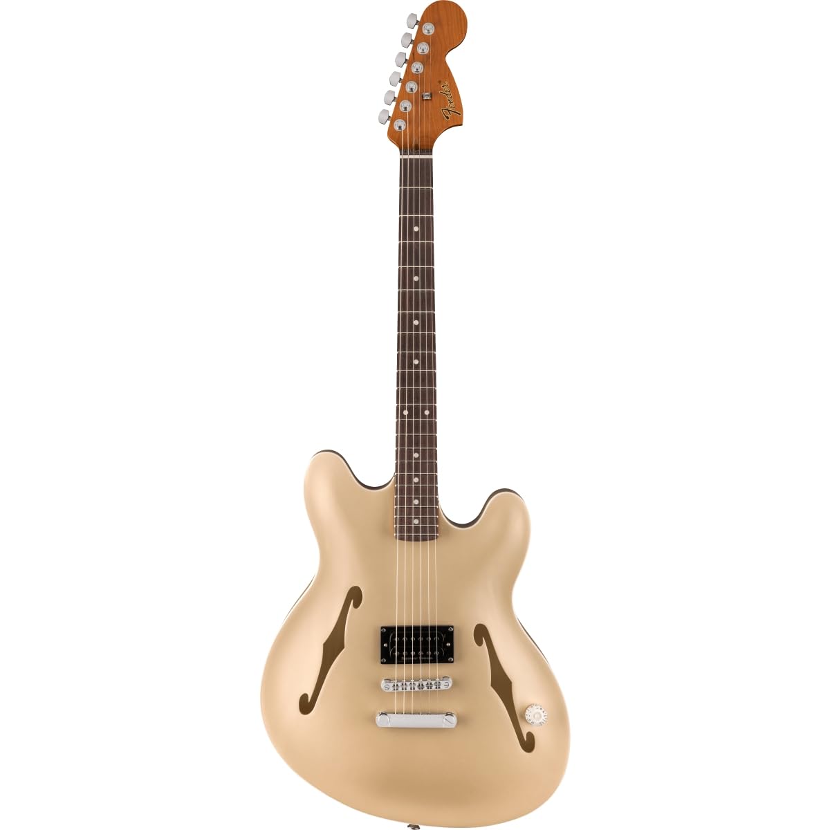 Fender Tom DeLonge Starcaster Semi-Hollow Body Electric Guitar - Satin Shoreline Gold Finish | Signature Model for Punk Rock & Alternative Music Performances