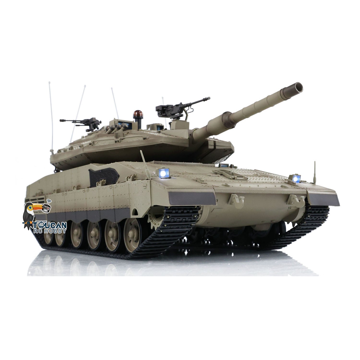 Heng Long 1/16 Scale RC Tank IDF Merkava MK IV - Metal Gearbox, 360° Rotating Barrel & Recoil - Remote Control Military Tank Model for Collectors & Battle Simulation