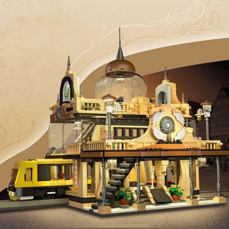 JESTAR 89136 European Style Railway Station Building Blocks Set - 1945 PCS DIY Model Train Station Kit for Adults & Kids, Perfect for Train Enthusiasts & Collectors | Great for Home Decoration, Birthday Gifts & Creative Play