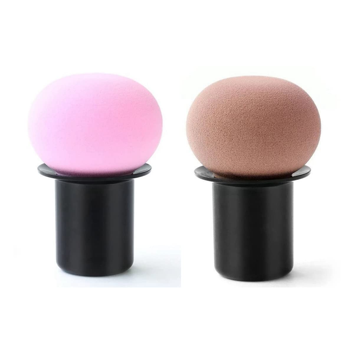 Premium Round Head Makeup Sponge Blender - Small Mushroom Shape Beauty Sponge for Flawless Foundation Application, Includes Protective Cover (2 Pcs) - Perfect for Travel, Daily Makeup & Professional Use