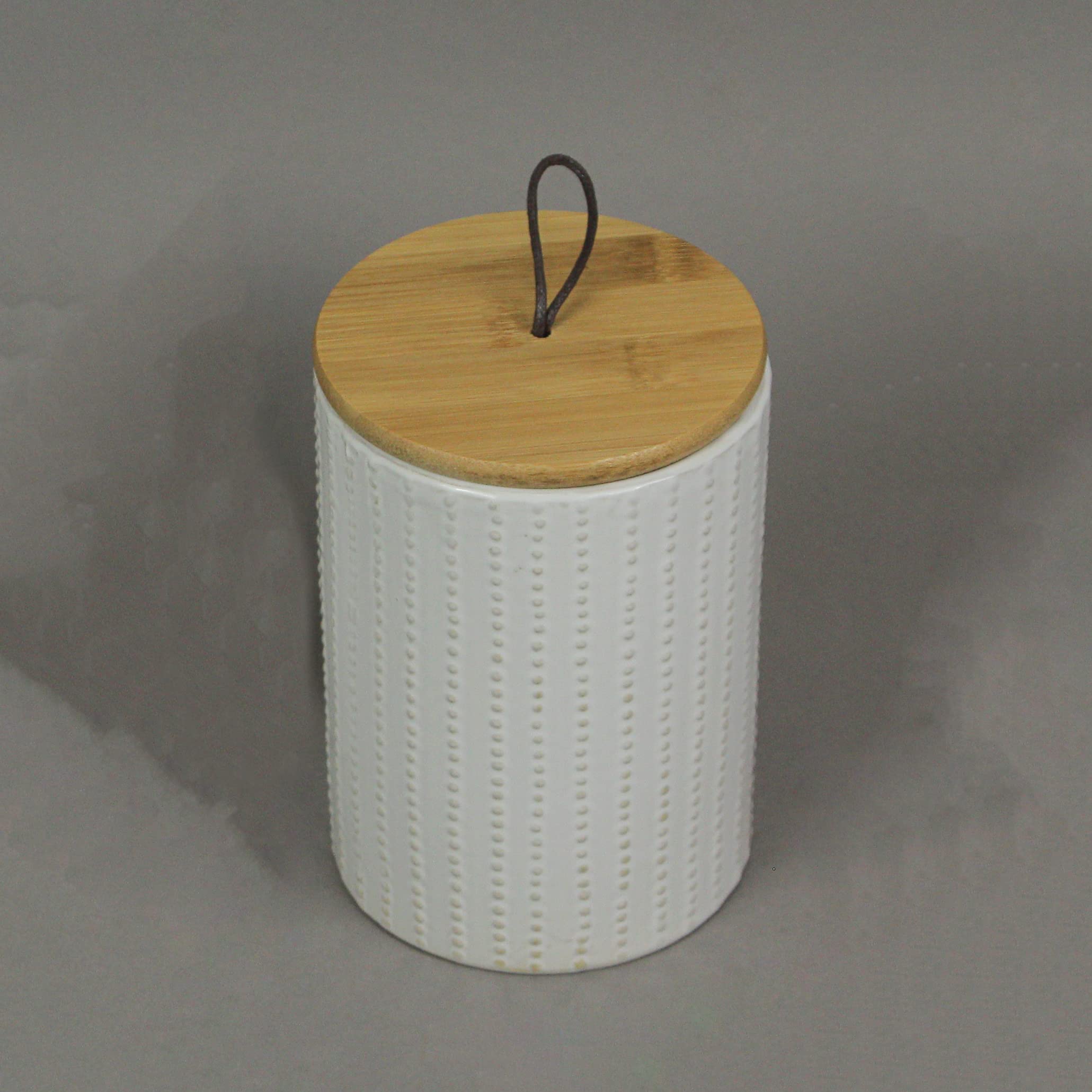 6-Piece White Ceramic Jars with Wooden Lids - Aesthetic Kitchen Countertop Storage Canisters for Flour, Sugar, Coffee & Spices - Perfect for Pantry Organization & Home Decor