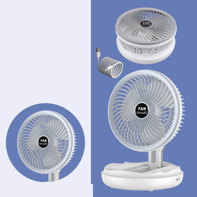4 in 1 Foldable Portable Fan - USB Rechargeable, 3 Speed Settings, Quiet Personal Cooling Fan for Home, Office, Travel, Camping & Outdoor Activities