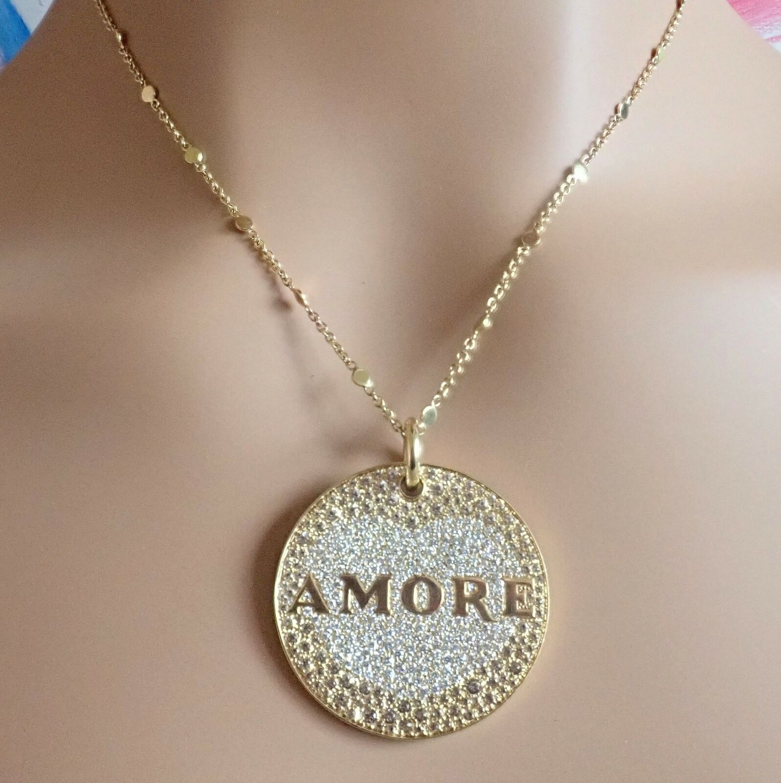 Pasquale Bruni 18k Yellow Gold Large Diamond & Sapphire Amore Pendant Necklace | Luxury Jewelry for Women | Perfect for Anniversaries, Weddings & Special Occasions
