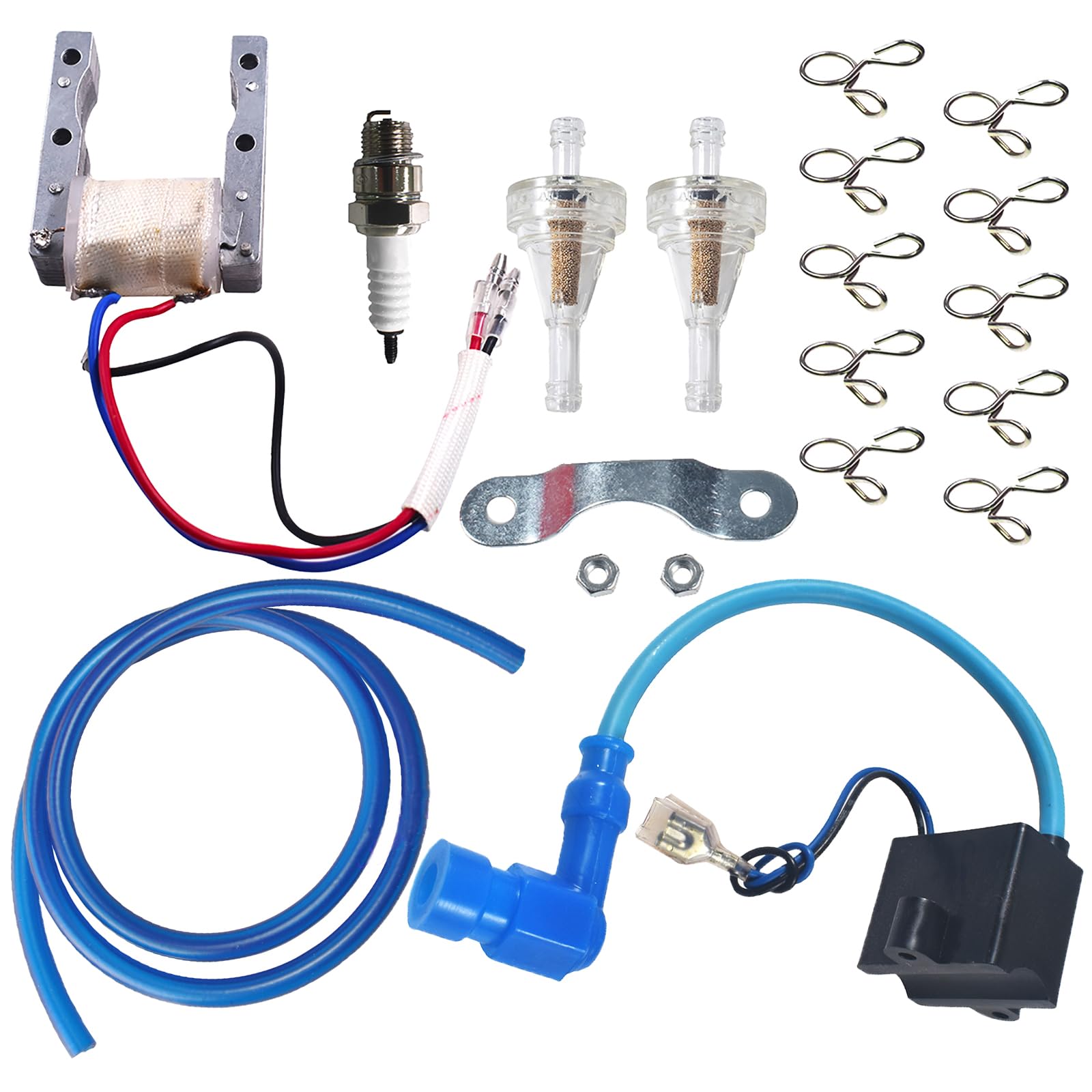 High Performance CDI Ignition Coil & Magneto Coil Kit for 2-Stroke 49cc/50cc/80cc Motorized Bicycle Engine - PK80 Gas Motor Upgrade Parts (Blue) - Perfect for DIY Bike Repair & Performance Enhancement