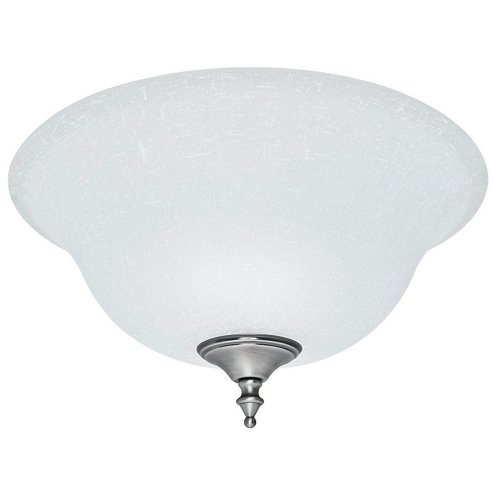 Hunter Fan Company 99162 White Linen Glass Bowl Ceiling Fan - Elegant Indoor Lighting Fixture for Living Room, Bedroom & Dining Room