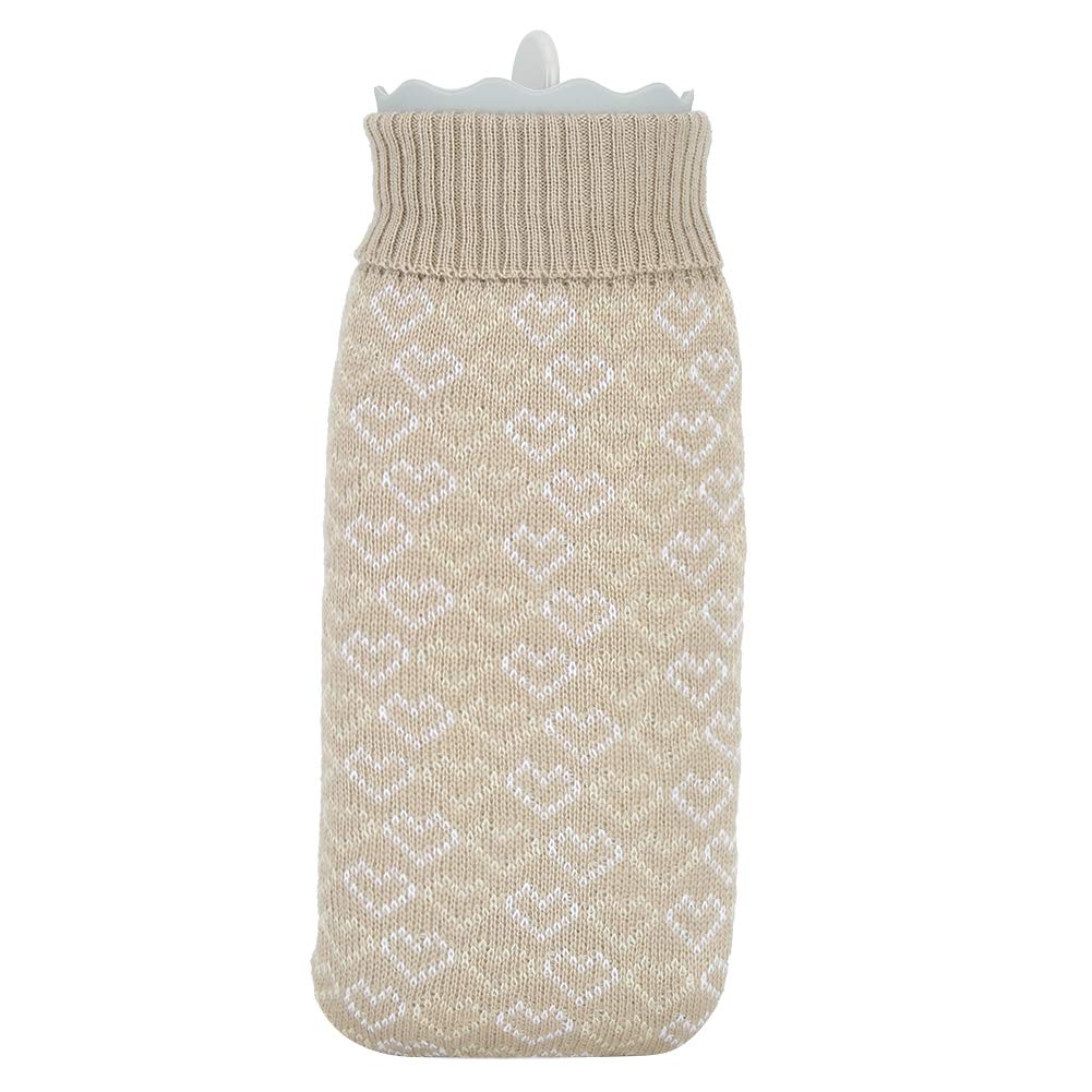 Hot Water Bottle with Wide Mouth - Large Capacity Mini Hot Water Bag for Pain Relief, Warmth & Comfort - Perfect for Home Use, Period Cramps, Muscle Pain & Winter Warmth (Gray)