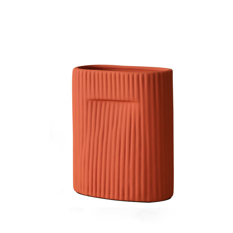 Modern Edna Textured Ceramic Vase - Handcrafted Home Decor for Living Room, Dining Table & Wedding Centerpieces - Perfect for Flowers & Decorative Arrangements