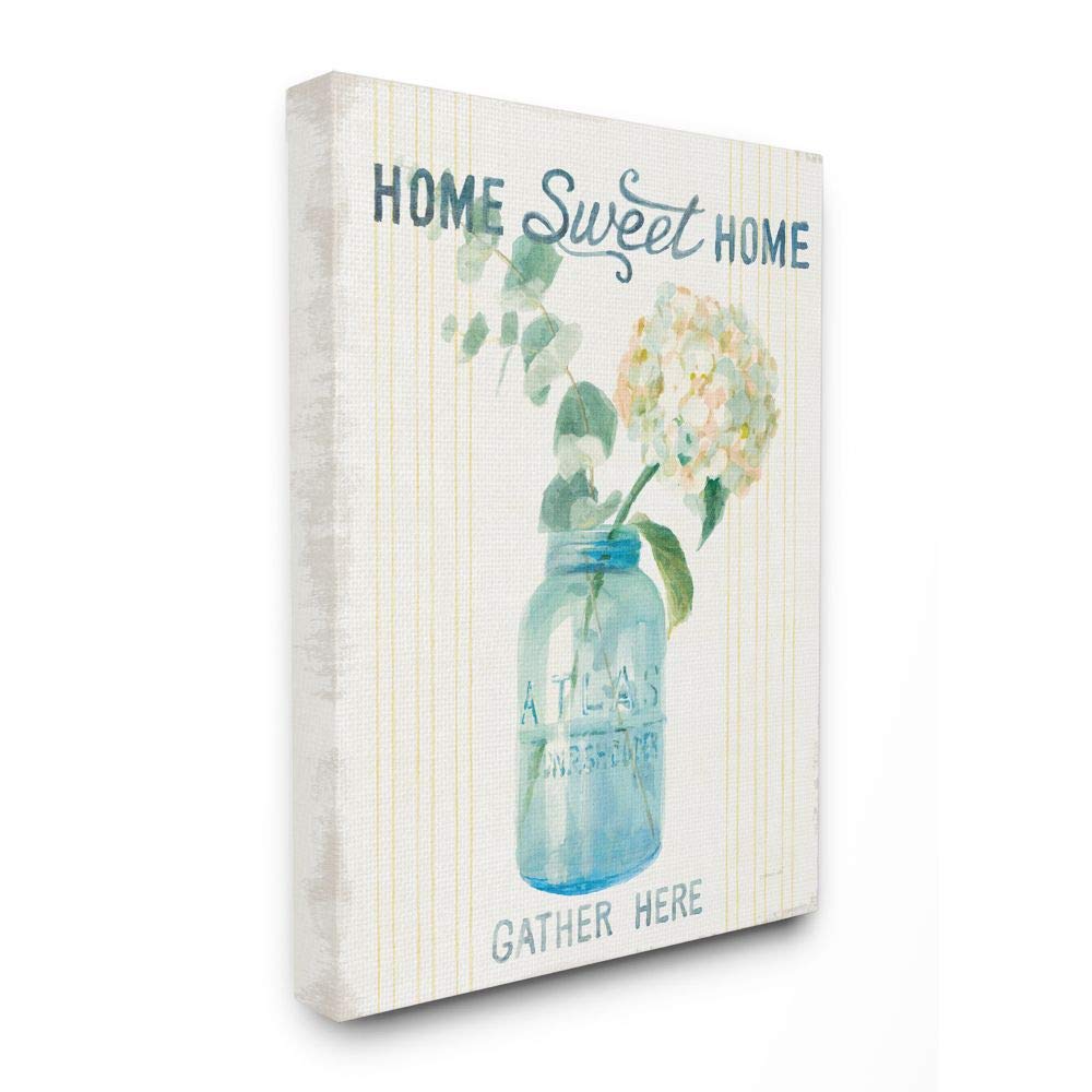 Stupell Industries Blue Jar Floral Painting - Sweet Home Bouquet Wall Art by Danhui Nai, 36x48 Inch Canvas - Perfect for Living Room, Bedroom & Office Decor