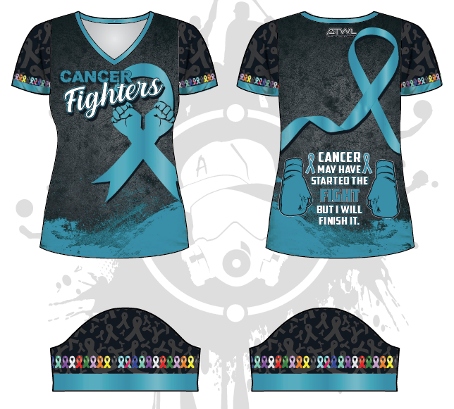 Cancer Fighters Women's Jersey - Comfortable & Inspirational Apparel for Survivors & Supporters - Perfect for Fundraisers, Walks & Awareness Events
