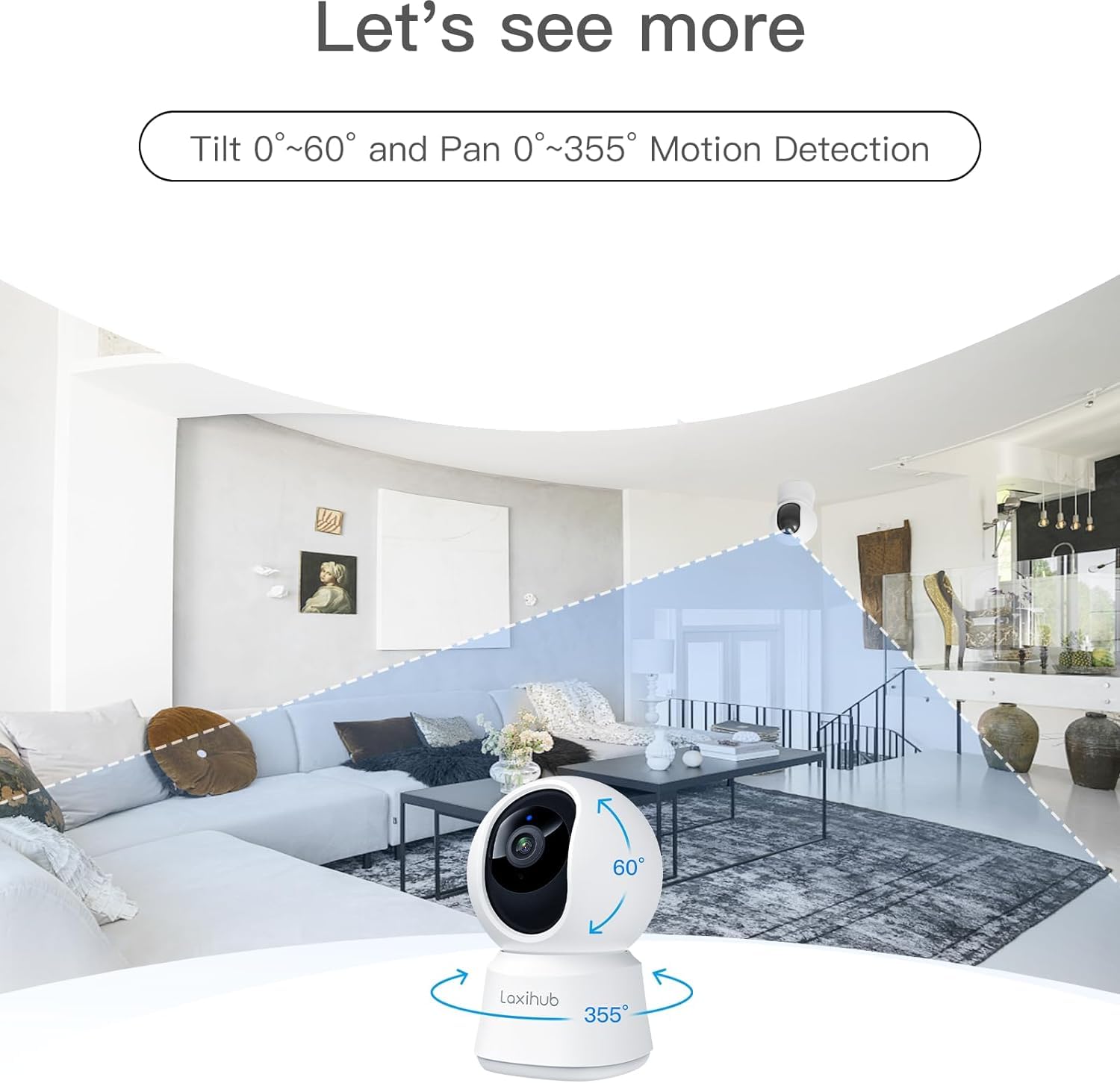 2K 360° View Pet Camera with Phone App - 2 Pack Indoor Security Camera for Baby Monitoring, Motion Tracking, Pan/Tilt, Night Vision & Two-Way Audio - Works with Alexa (2.4G WiFi Only) - Perfect for Home Security, Pet Watching & Baby Care (P2T 2PC)