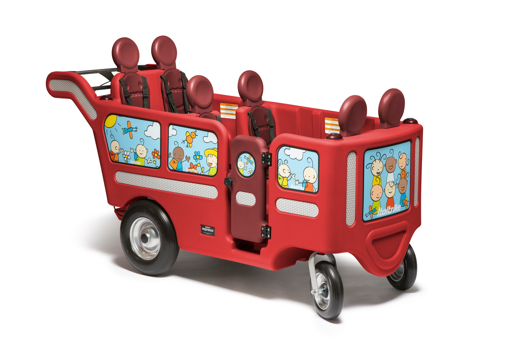 Gaggle Espresso 6-Seat Baby Stroller - Lightweight Multi-Kids Buggy for Twins & Siblings - Perfect for Shopping, Travel & Family Outings